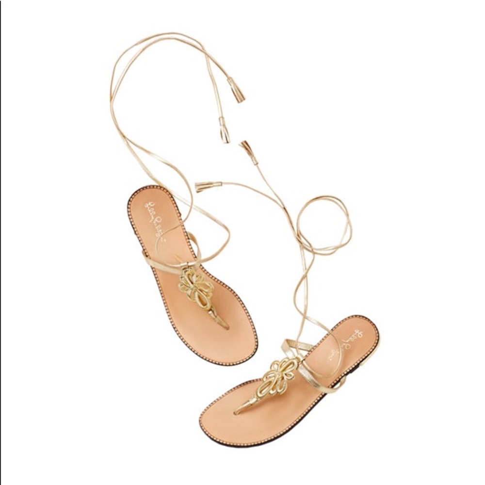 Lilly Pulitzer gold pier sandal
